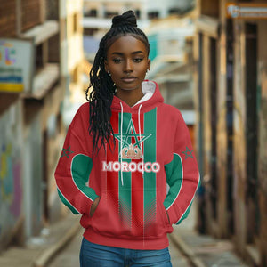 Custom Morocco Football Hoodie Nations Cup 2024 Atlas Lions