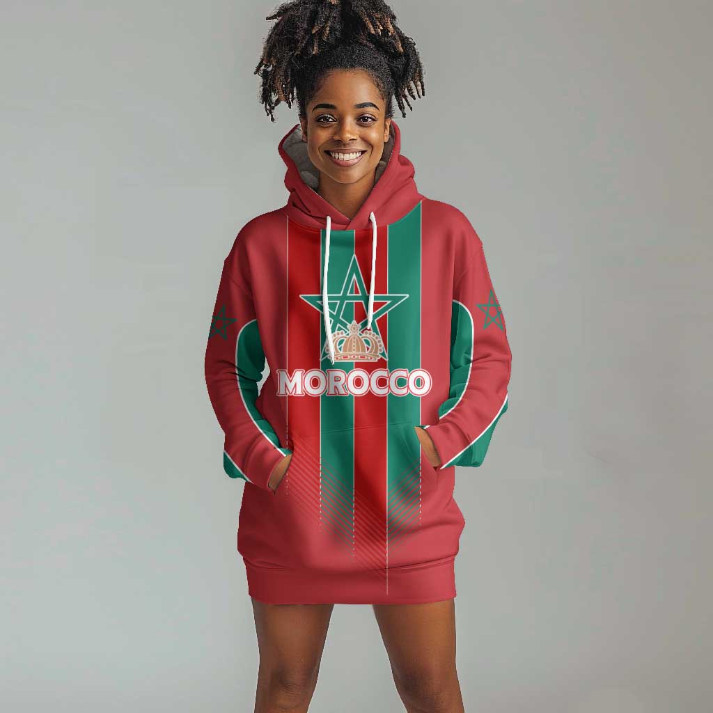 Custom Morocco Football Hoodie Dress Nations Cup 2024 Atlas Lions