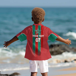 Custom Morocco Football Kid Hawaiian Shirt Nations Cup 2024 Atlas Lions