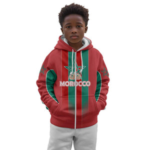 Custom Morocco Football Kid Hoodie Nations Cup 2024 Atlas Lions