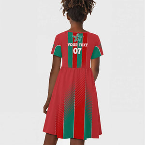 Custom Morocco Football Kid Short Sleeve Dress Nations Cup 2024 Atlas Lions