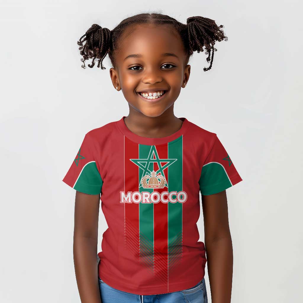 Custom Morocco Football Kid T shirt Nations Cup 2024 Atlas Lions