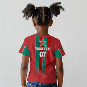 Custom Morocco Football Kid T shirt Nations Cup 2024 Atlas Lions