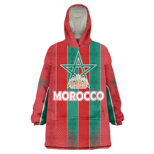 Custom Morocco Football KId Wearable Blanket Hoodie Nations Cup 2024 Atlas Lions