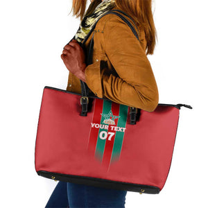 Custom Morocco Football Leather Tote Bag Nations Cup 2024 Atlas Lions