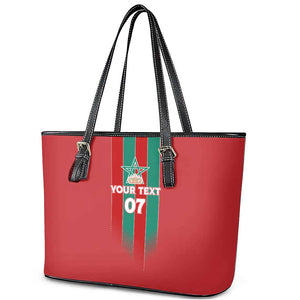 Custom Morocco Football Leather Tote Bag Nations Cup 2024 Atlas Lions