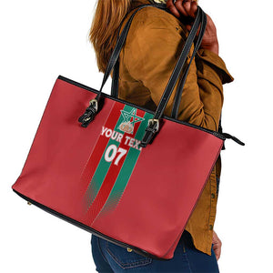 Custom Morocco Football Leather Tote Bag Nations Cup 2024 Atlas Lions