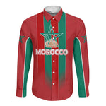 Custom Morocco Football Long Sleeve Button Shirt Nations Cup 2024 Atlas Lions