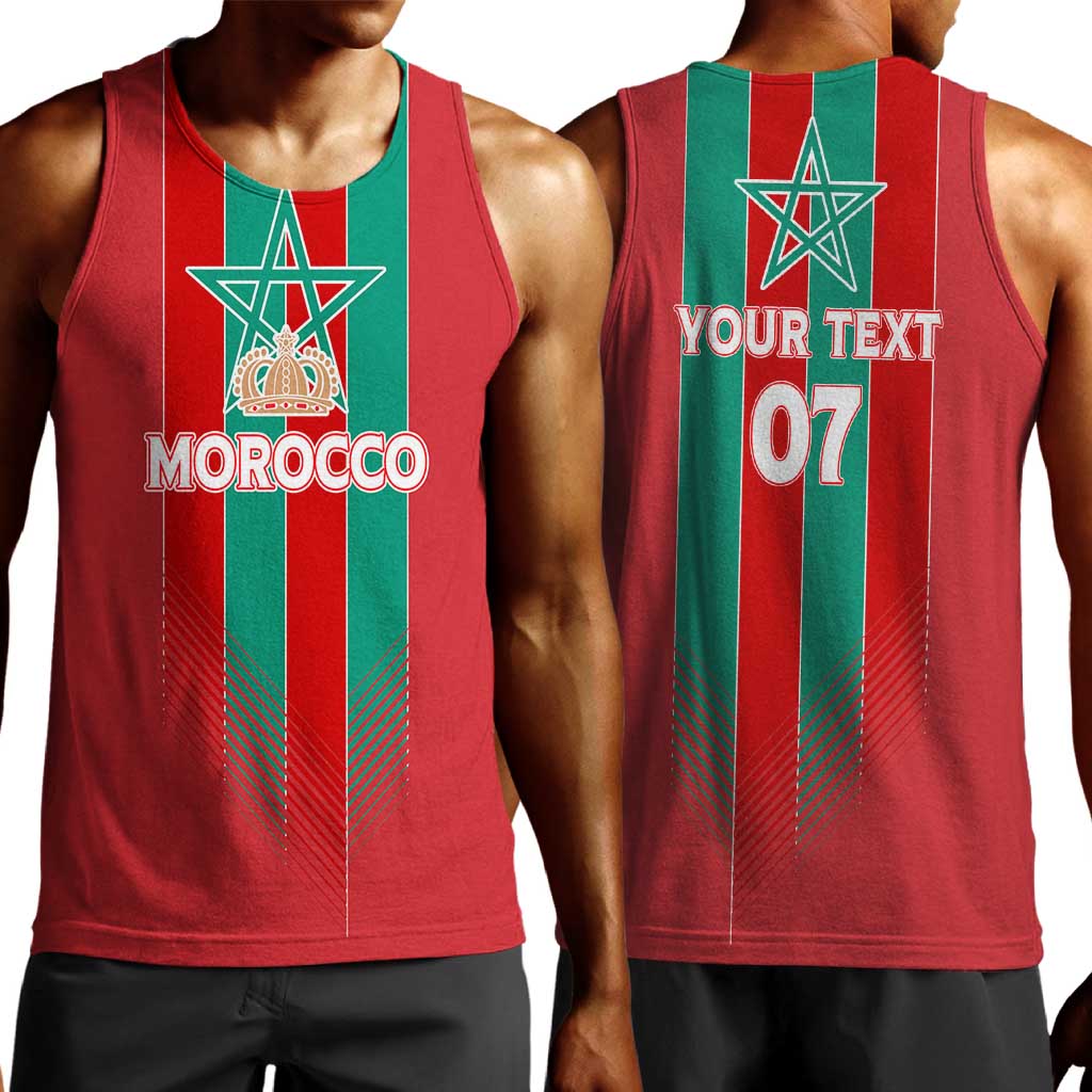 Custom Morocco Football Men Tank Top Nations Cup 2024 Atlas Lions