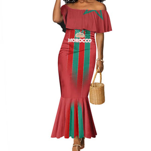 Custom Morocco Football Mermaid Dress Nations Cup 2024 Atlas Lions