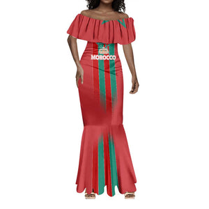 Custom Morocco Football Mermaid Dress Nations Cup 2024 Atlas Lions