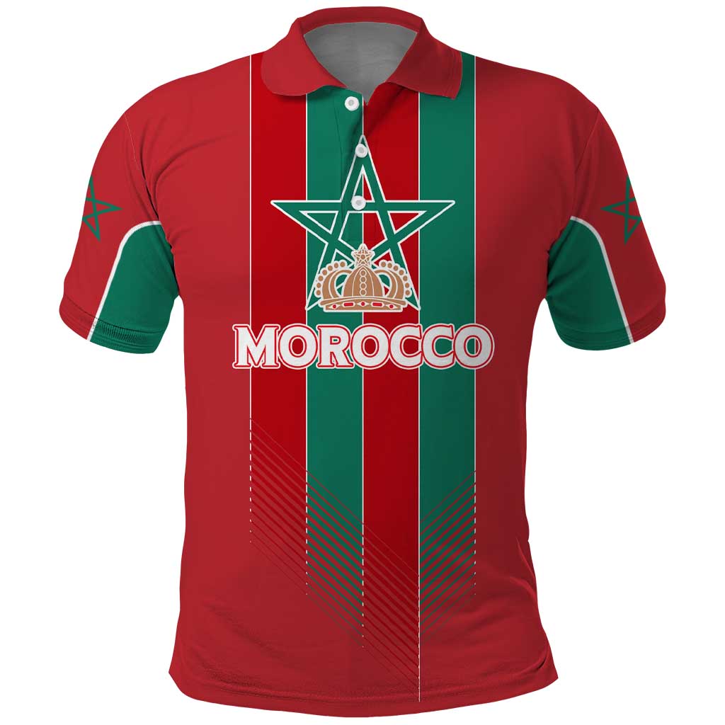 Custom Morocco Football Polo Shirt Nations Cup 2024 Atlas Lions