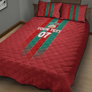 Custom Morocco Football Quilt Bed Set Nations Cup 2024 Atlas Lions