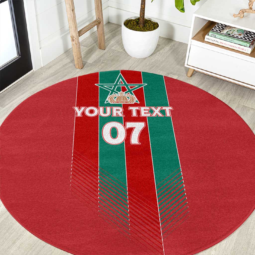 Custom Morocco Football Round Carpet Nations Cup 2024 Atlas Lions