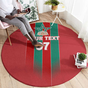 Custom Morocco Football Round Carpet Nations Cup 2024 Atlas Lions