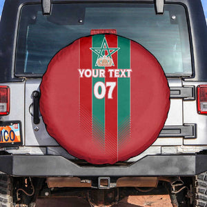 Custom Morocco Football Spare Tire Cover Nations Cup 2024 Atlas Lions