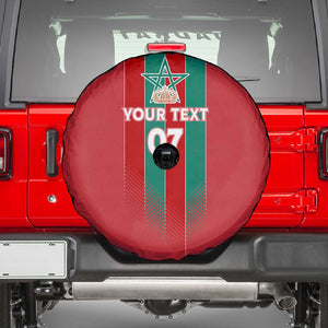 Custom Morocco Football Spare Tire Cover Nations Cup 2024 Atlas Lions