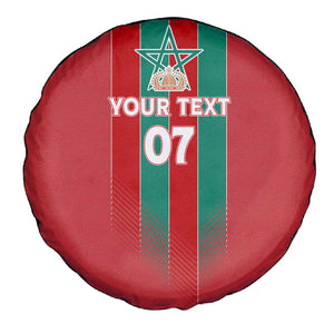 Custom Morocco Football Spare Tire Cover Nations Cup 2024 Atlas Lions