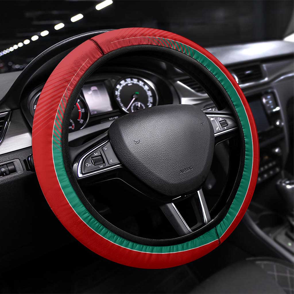 Morocco Football Steering Wheel Cover Nations Cup 2024 Atlas Lions