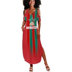 Custom Morocco Football Summer Maxi Dress Nations Cup 2024 Atlas Lions