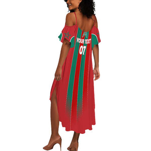 Custom Morocco Football Summer Maxi Dress Nations Cup 2024 Atlas Lions