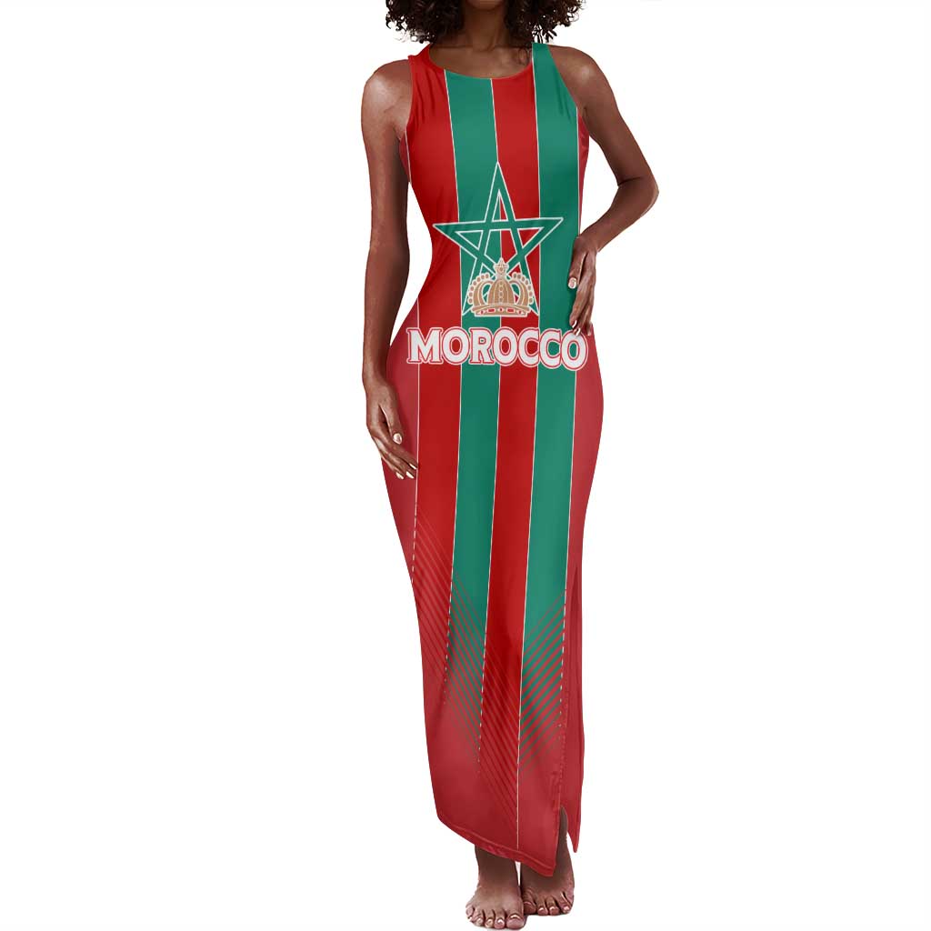 Custom Morocco Football Tank Maxi Dress Nations Cup 2024 Atlas Lions