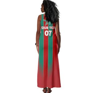 Custom Morocco Football Tank Maxi Dress Nations Cup 2024 Atlas Lions