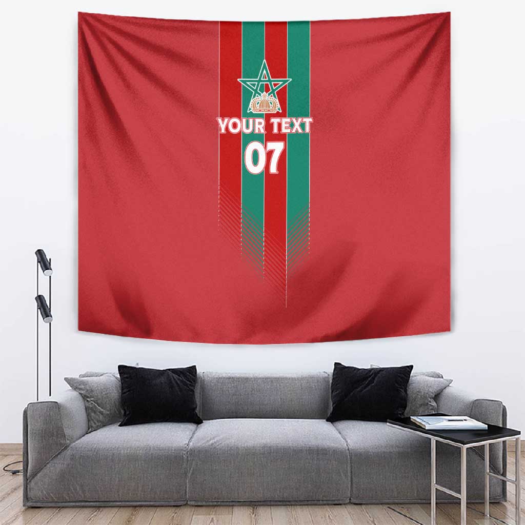 Custom Morocco Football Tapestry Nations Cup 2024 Atlas Lions