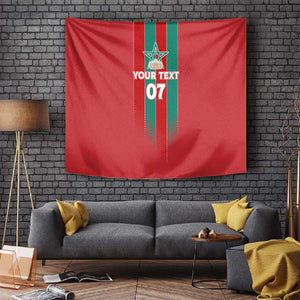 Custom Morocco Football Tapestry Nations Cup 2024 Atlas Lions