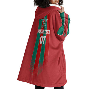 Custom Morocco Football Wearable Blanket Hoodie Nations Cup 2024 Atlas Lions