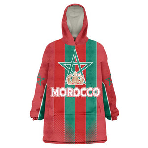 Custom Morocco Football Wearable Blanket Hoodie Nations Cup 2024 Atlas Lions