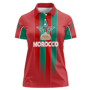 Custom Morocco Football Women Polo Shirt Nations Cup 2024 Atlas Lions