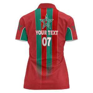 Custom Morocco Football Women Polo Shirt Nations Cup 2024 Atlas Lions