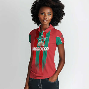 Custom Morocco Football Women Polo Shirt Nations Cup 2024 Atlas Lions