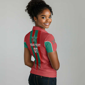 Custom Morocco Football Women Polo Shirt Nations Cup 2024 Atlas Lions