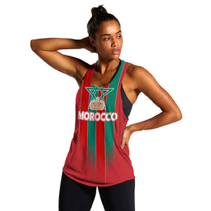 Custom Morocco Football Women Racerback Tank Nations Cup 2024 Atlas Lions