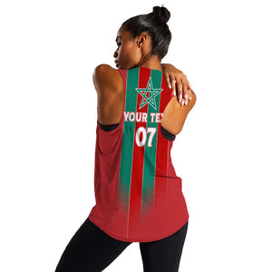 Custom Morocco Football Women Racerback Tank Nations Cup 2024 Atlas Lions