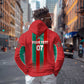 Custom Morocco Football Zip Hoodie Nations Cup 2024 Atlas Lions