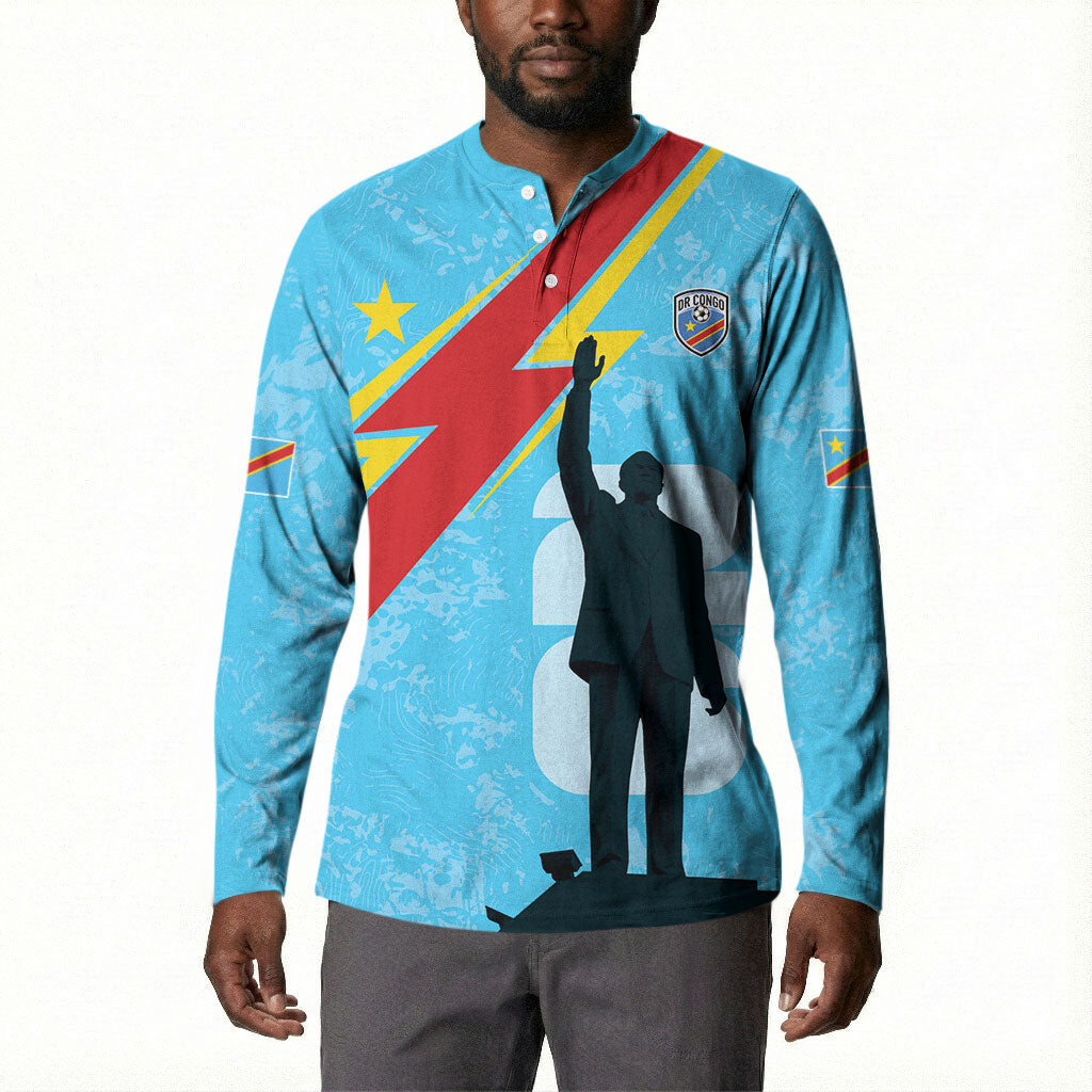 DR Congo WC2026 Custom Button Sweatshirt Lumumba Eva Inspired