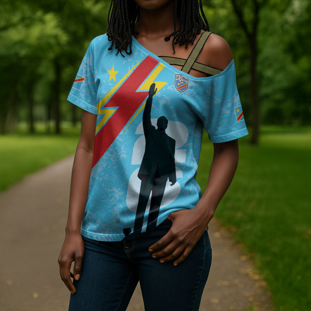DR Congo WC2026 Custom Cross Shoulder Shirt Lumumba Eva Inspired