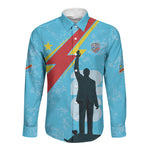 DR Congo WC2026 Custom Long Sleeve Button Shirt Lumumba Eva Inspired