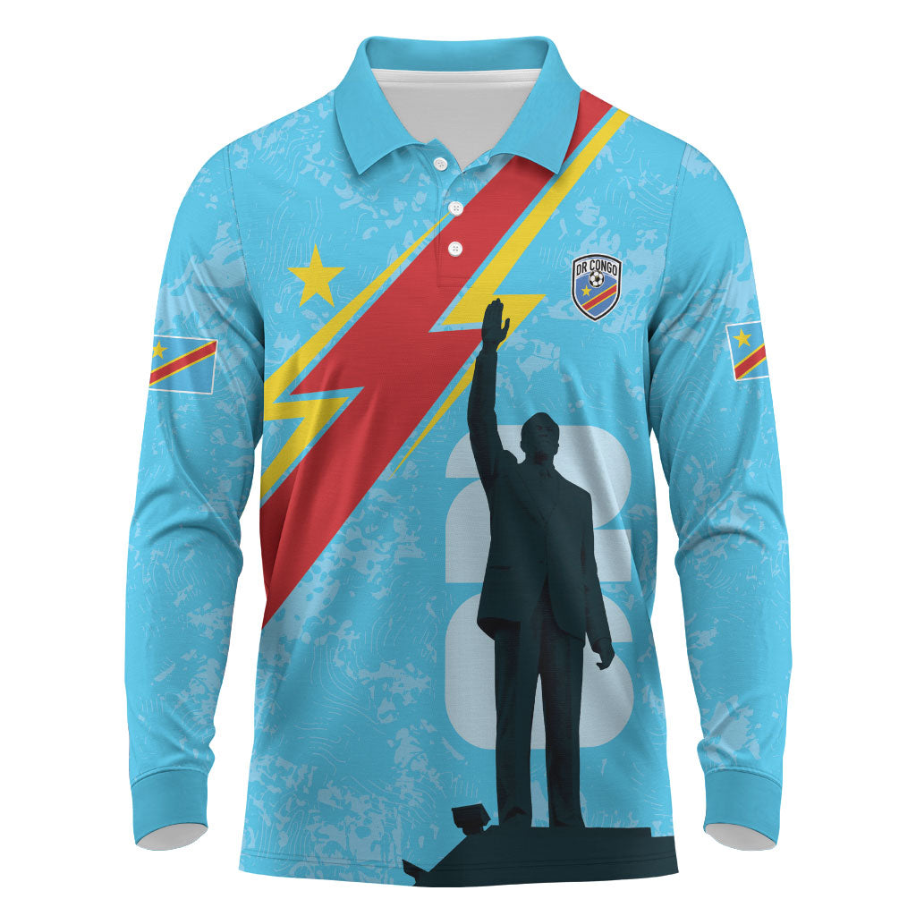 DR Congo WC2026 Custom Long Sleeve Polo Shirt Lumumba Eva Inspired