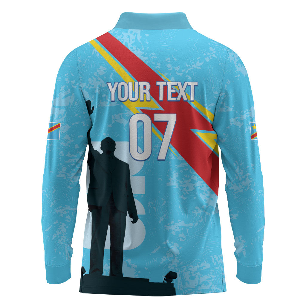 DR Congo WC2026 Custom Long Sleeve Polo Shirt Lumumba Eva Inspired