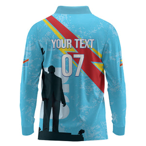 DR Congo WC2026 Custom Long Sleeve Polo Shirt Lumumba Eva Inspired