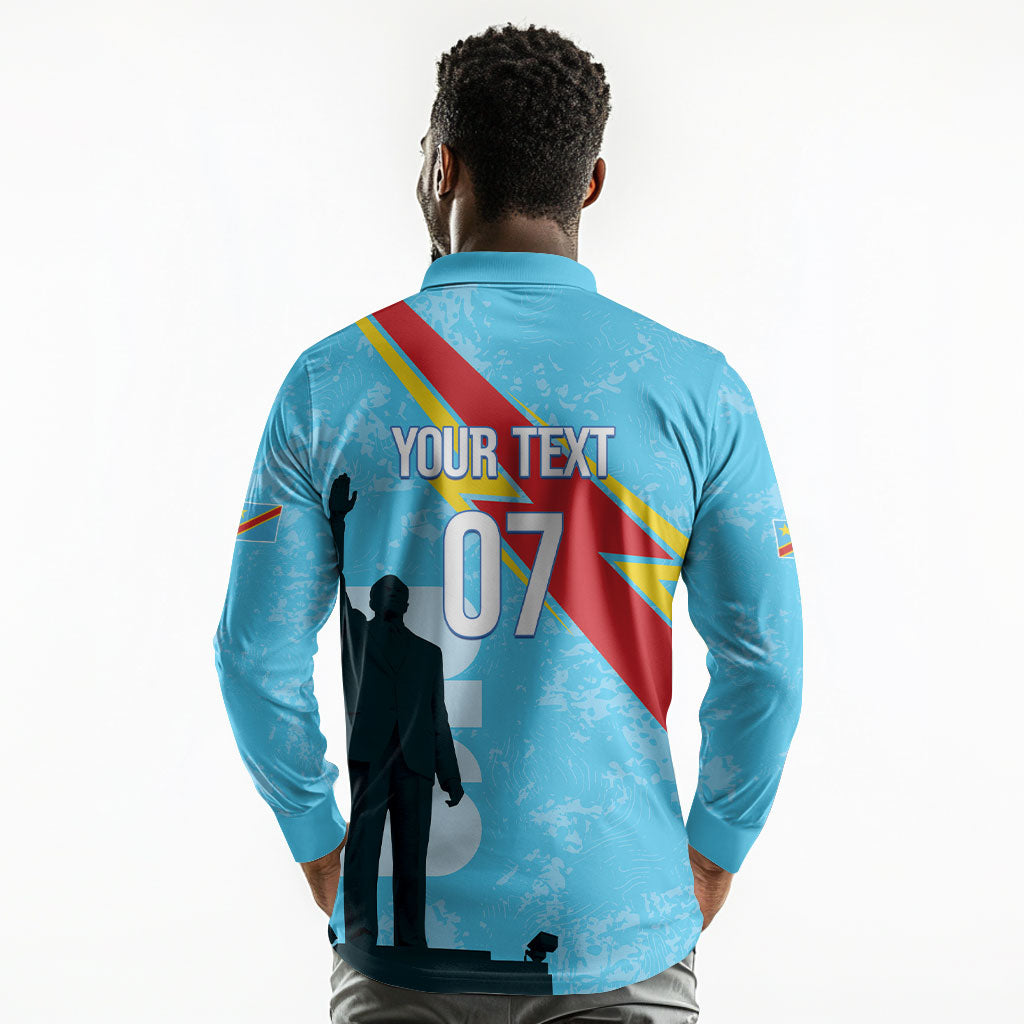 DR Congo WC2026 Custom Long Sleeve Polo Shirt Lumumba Eva Inspired