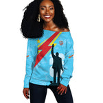 DR Congo WC2026 Custom Off Shoulder Sweater Lumumba Eva Inspired