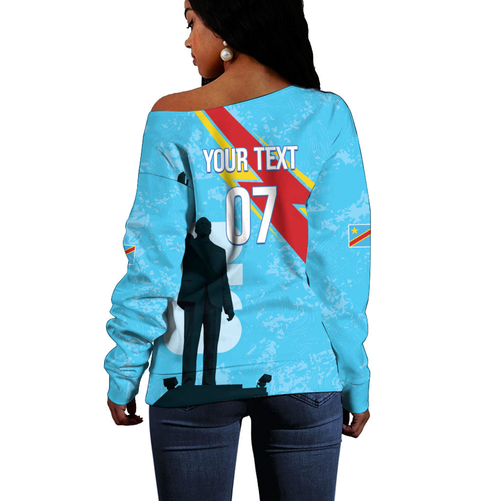 DR Congo WC2026 Custom Off Shoulder Sweater Lumumba Eva Inspired