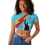 DR Congo WC2026 Custom Raglan Cropped T shirt Lumumba Eva Inspired