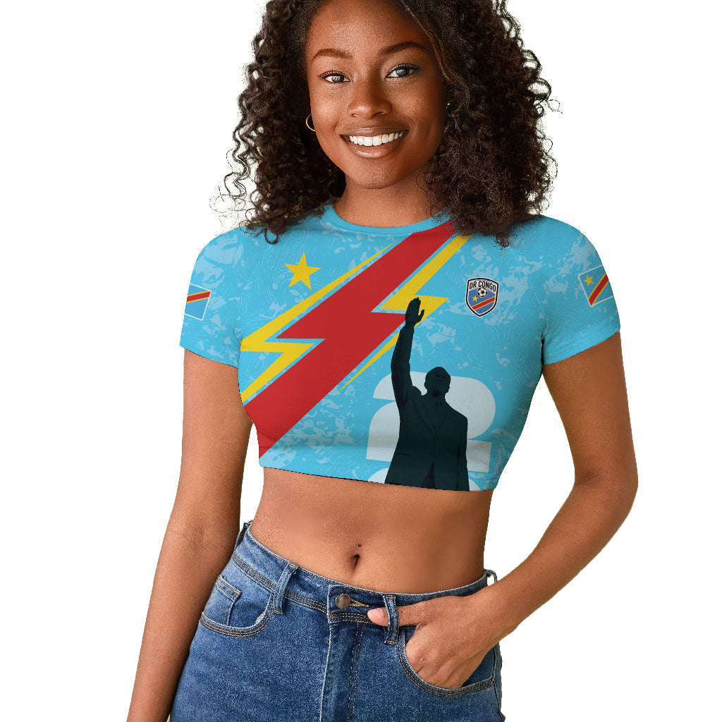 DR Congo WC2026 Custom Raglan Cropped T shirt Lumumba Eva Inspired
