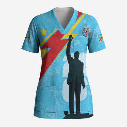 DR Congo WC2026 Custom Scrub Top Lumumba Eva Inspired